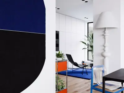 Modern Bauhaus Living Room 3D model