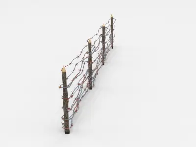 Lowpoly Barb Wire Obstacle Low-poly 3D model