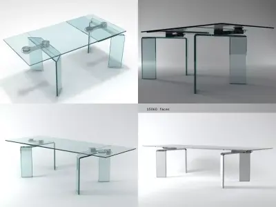 Ray four different glass tables 3D model