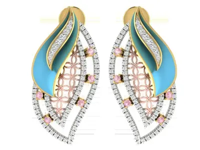 Women Pendant Earring Sets 3dm STL OBJ FBX Renders Details 3D print model 2