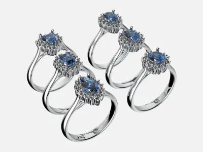 Cluster collection Women Wedding Band stl detail 3D print  3D print model