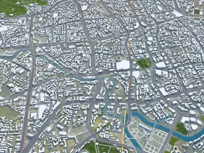 Guiyang Guizhou China 60km AI Low-poly 3D model