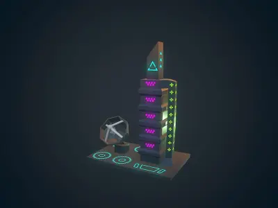 Sci-fi Building - 04 Low-poly 3D model