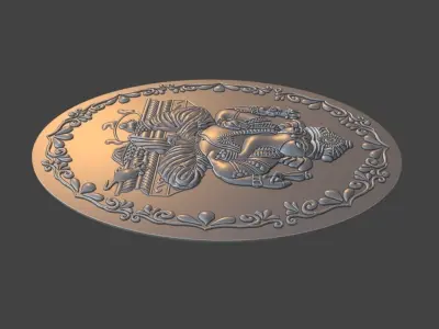 Lord Ganesh Ji Bas Relief Wooden cnc 3D print model