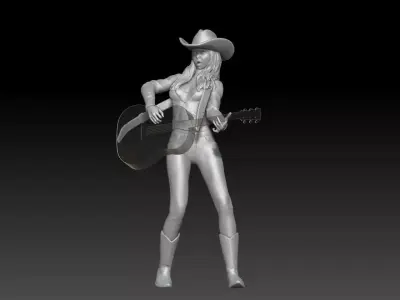 street musician girl 3 3D print model