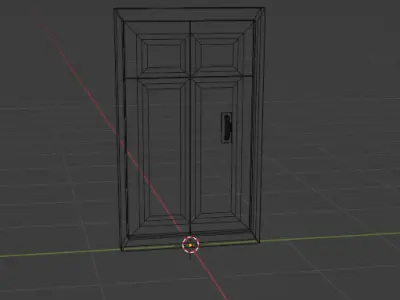 Wood Door with a Metal Frame Free low-poly 3D model