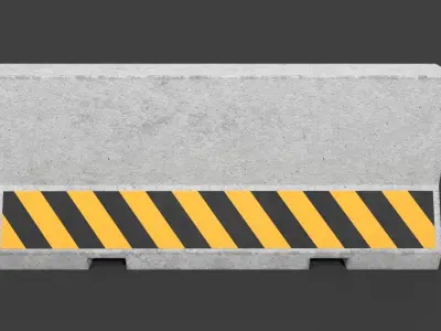 Concrete Barrier Low-poly 3D model