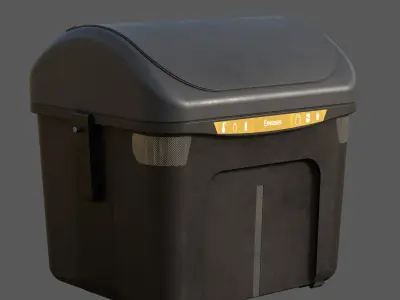 Spanish Yellow Recycling Bin  3D model