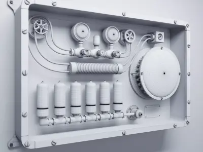 Steampunk Nixie Tube Clock Panel 3D model