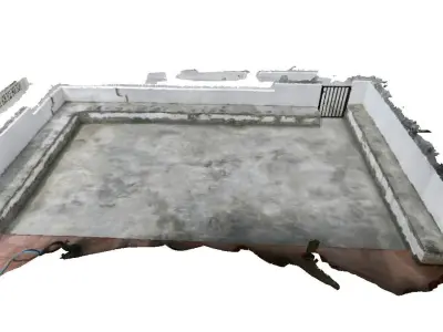 Concrete terrace  Low-poly 3D model