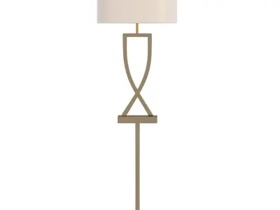 Katniss  Chrome Table Lamp with Shade in Grey 3D model