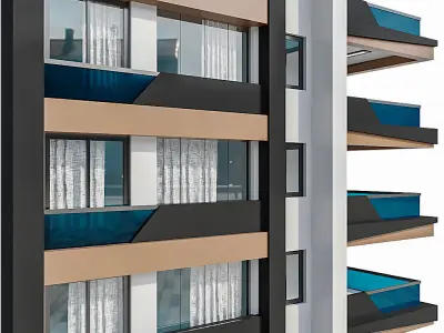 Modern Residential Building 11 3D model