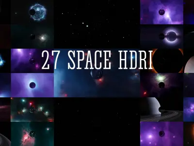 82 Space 8K Hdris Full Pack Low-poly 3D model