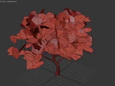 HookThorn Tree Low-poly 3D model