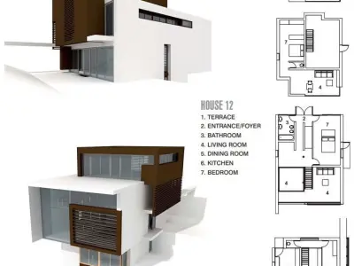 Collection of 30 Premium Modern Houses and Row Bungalows  3D model