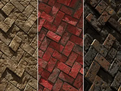 Herringbone Brick Floor Tiles - Game Textures Texture