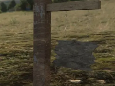 Old Road Sign - Low Poly Low-poly 3D model