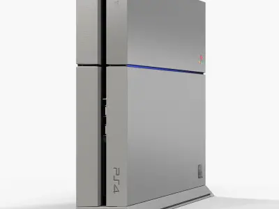 Sony PlayStation 4 Game Console with Stand 20th Anniversary Edit Low-poly 3D model