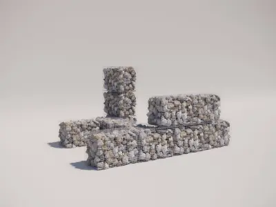 GABION STONE WALL 3D model