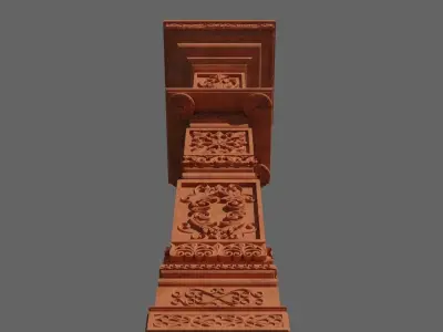 Indian Temple Pillar Free low-poly 3D model
