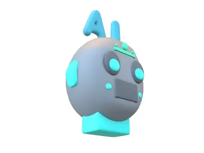 AI Robot Icon v1 002 Low-poly 3D model