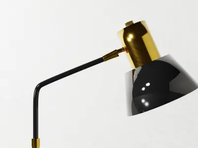 Cylinder task floor lamp 3D model Free 3D model