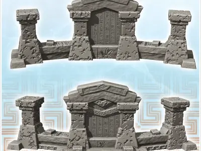 Egyptian temple wall ruin 2 - Ancient Classic Old Archaic Histor 3D print model