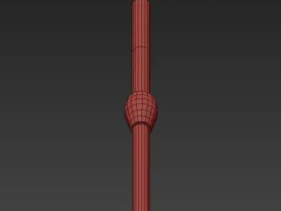 Contemporary wooden beam hanging from ceiling 3D model