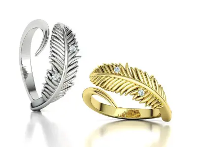  Feather Diamond Ring Light Energy Ring 3dmodel 3D print model