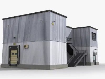 Factory x7 Low-poly 3D model