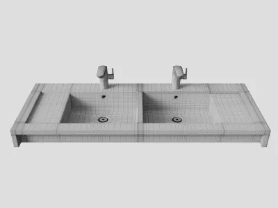 Wall mounted ceramic sink 3D model