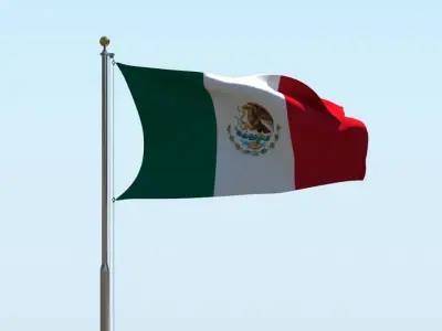 Animated Mexico Flag 3D model