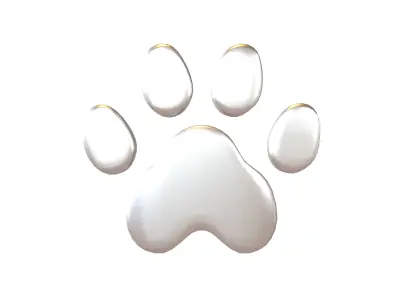 Dog Paw Print v1 004 Low-poly 3D model