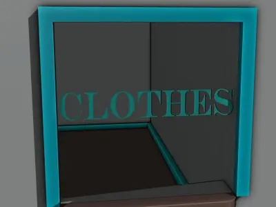 Low Poly Open and Enterable Clothes Shop Clear Windows  Free low-poly 3D model