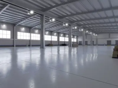 Industrial Warehouse Interior 9 Low-poly 3D model