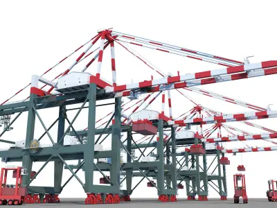 Harbour Gantry Crane 3D model