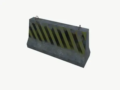 Concrete road barricade 3D model