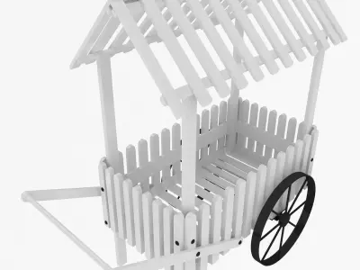Peddler Flower Cart Low-poly 3D model