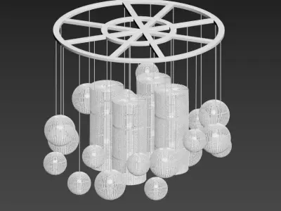 Rattan Chandelier 3D model
