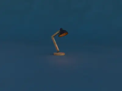 Sleek Modern Wooden Desk Lamp 3D Model Free 3D model