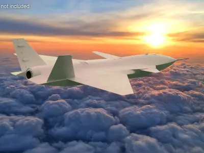  Unmanned Stealth Jet Flying White 