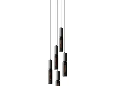 Concrete Cylinder 1 Pendant Light 3D model