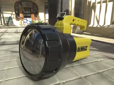 Flash flashlight with reflector Low-poly 3D model