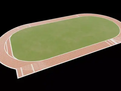 Track Field Low-poly 3D model