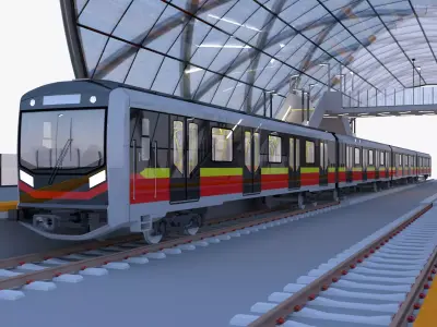 Warsaw metro station 3D model