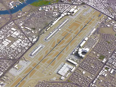 Dubai - International Airport - DXB Low-poly 3D model