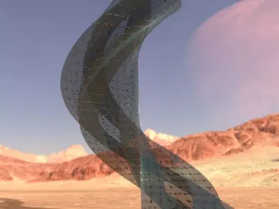 Sci fi Tower Glass Cage 3D model