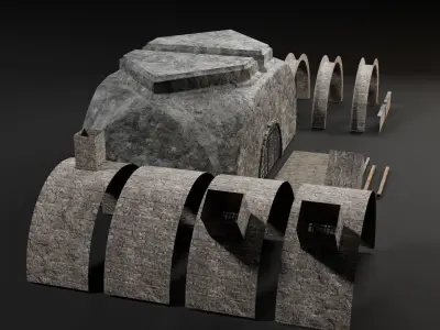 Torture Dungeon Modular Kit  Low-poly 3D model