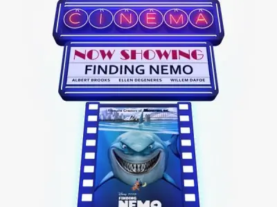 Movie Theater Marquee 3D model