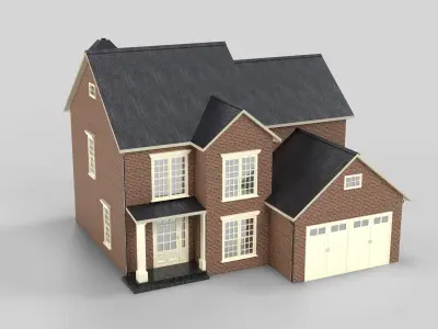 British House Design 09T4  Low-poly 3D model
